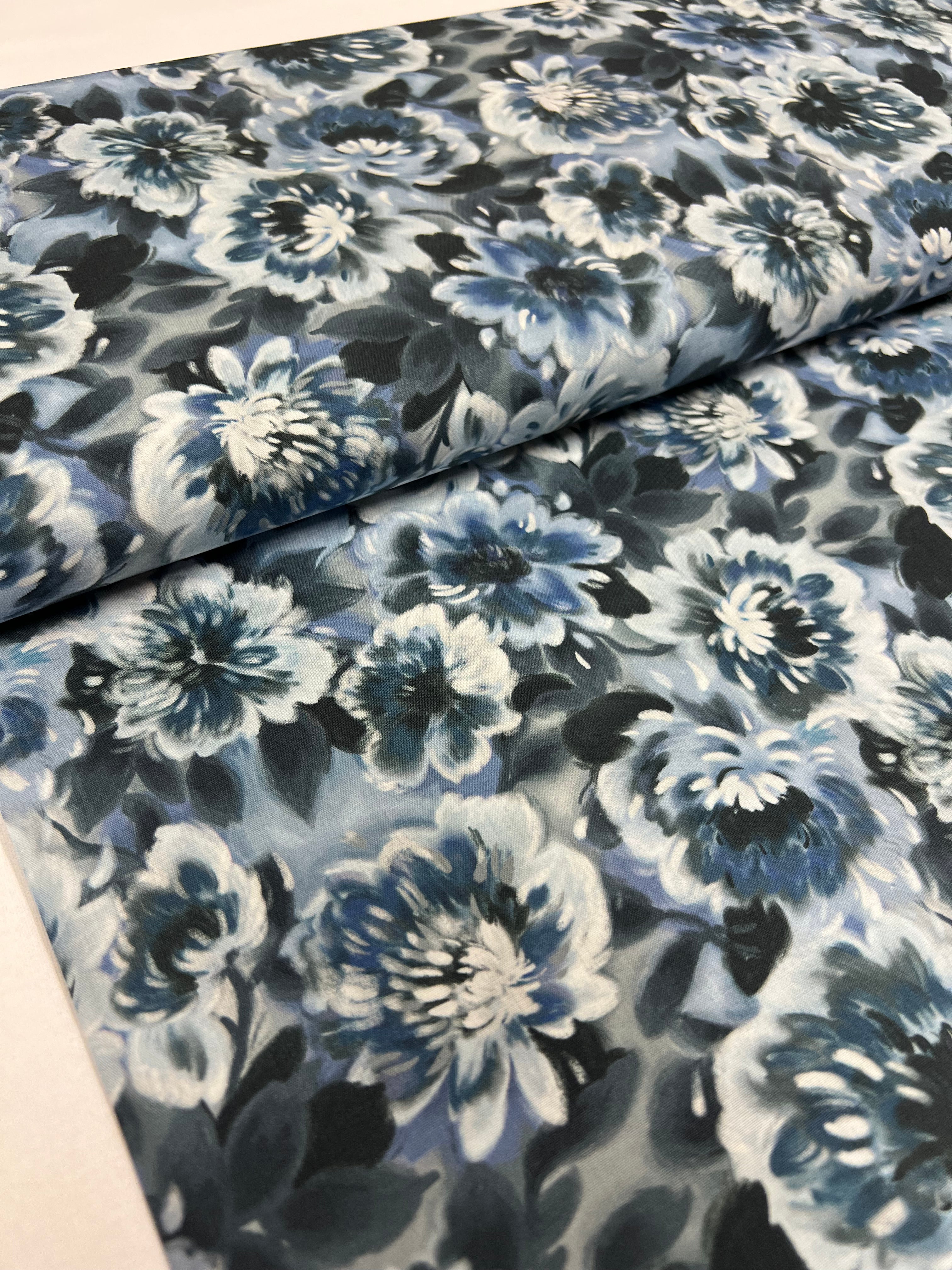 Blue Peony - Poplin Katoen