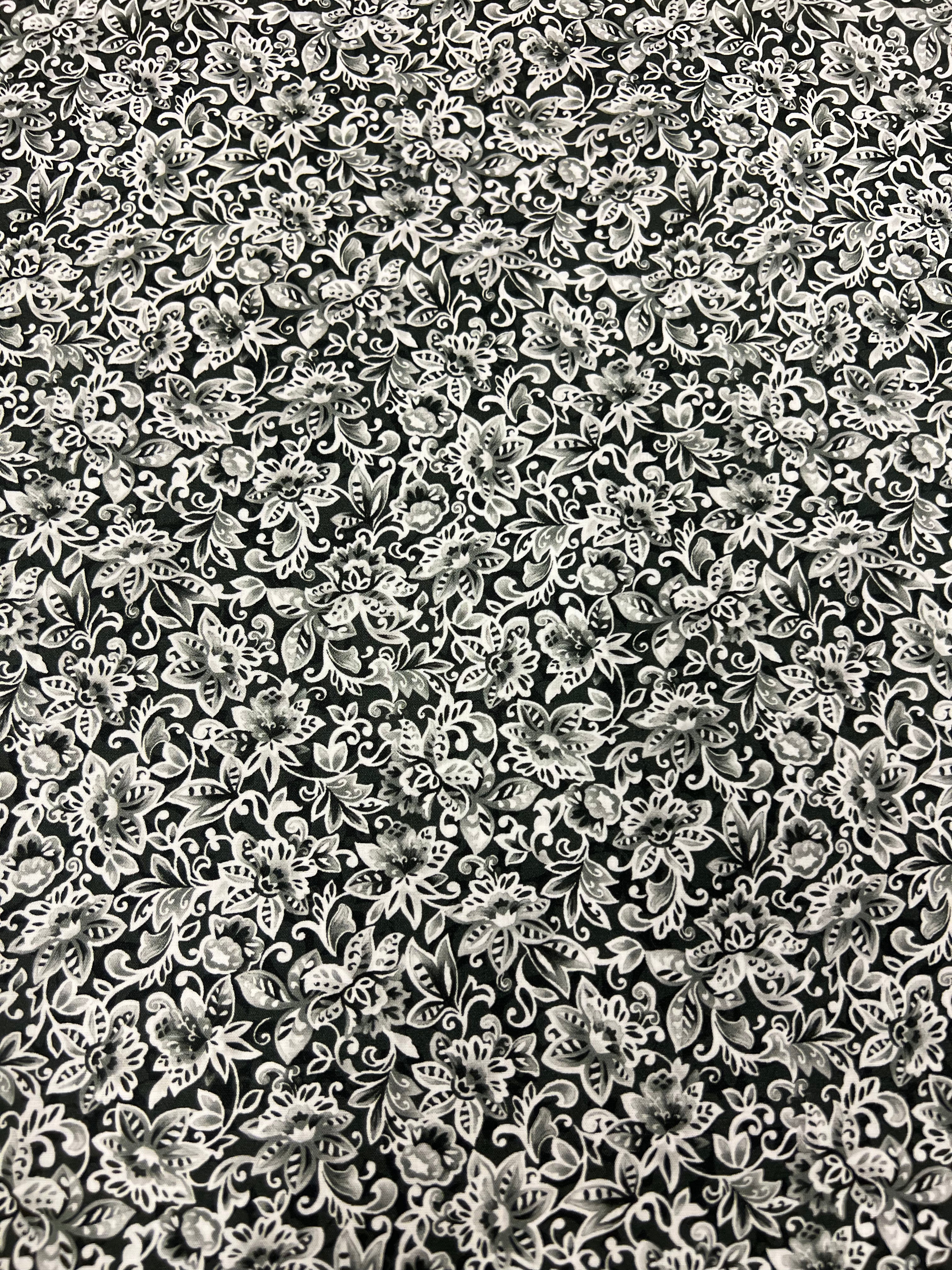Damask Antraciet - Poplin Katoen